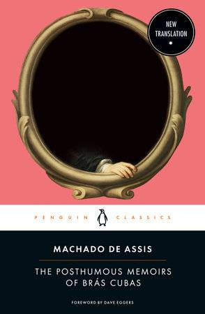"The Posthumous Memoirs of Br&#225;s Cubas" book cover featuring a frame filled with black except for an arm resting at the bottom